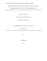 Understanding International Students' Community Service Experiences in the United States and Their Impacts