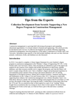Collection Development from Scratch: Supporting a New Degree Program in Construction Management
