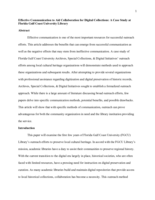Effective Communication to Aid Collaboration for Digital Collections: A Case Study at Florida Gulf Coast University Library