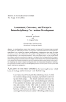 Assessment, Outcomes, and Forays in Interdisciplinary Curriculum Development