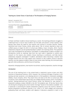 Teaching as a career choice: A case study on the perceptions of emerging teachers