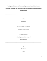 The Impact of Education and Professional Experience on Marine Science Content Knowledge, Self-efficacy, and Instructional Efficacy of Informal Environmental Educators in Sanibel, Florida