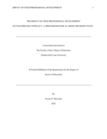 THE IMPACT OF STEM PROFESSIONAL DEVELOPMENT ON TEACHER SELF-EFFICACY: A PHENOMENOLOGICAL MIXED METHODS STUDY