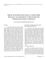 This is an Intervention! Using a Campus-Wide Initiative and Assessment to Transform the Information Literacy Program