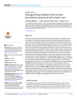 Distinguishing shadows from surface boundaries using local achromatic cues