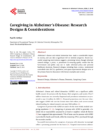 Caregiving in Alzheimer’s Disease: Research Designs & Considerations