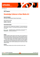 Knowledge Cultures in New Media Art