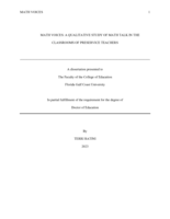 MATH VOICES: A QUALITATIVE STUDY OF MATH TALK IN THE CLASSROOMS OF PRESERVICE TEACHERS