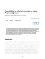 Place-Making for Informal Learning in an Online Programming Course