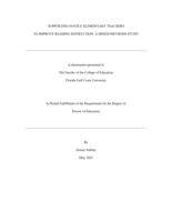 Supporting Novice Elementary Teachers to Improve Reading Instruction: A Mixed Methods Study