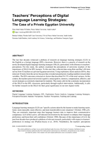 Teachers' Perceptions of Digital Language Learning Strategies: The Case of a Private Egyptian University