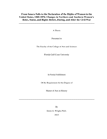 From Seneca Falls to the Declaration of the Rights of Women in the United States, 1848-1876: Changes in Northern and Southern Women’s Roles, Status, and Rights Before, During, and After the Civil War