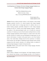 Lived Experiences of Voluntary Pre-Service Foreign Language Teachers in an Inclusive Early Foreign Language Program