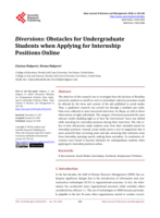 Diversions : Obstacles for Undergraduate Students when Applying for Internship Positions Online