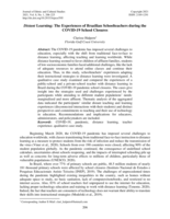 Distant Learning: The Experiences of Brazilian Schoolteachers during the COVID-19 School Closures