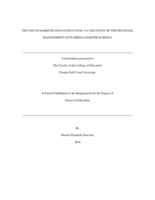 THE COST OF MARKETIZATION IN EDUCATION: A CASE STUDY OF THE FINANCIAL MANAGEMENT OF FLORIDA CHARTER SCHOOLS