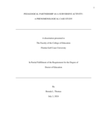 PEDAGOGICAL PARTNERSHIP AS A SUBVERSIVE ACTIVITY:  A PHENOMENOLOGICAL CASE STUDY