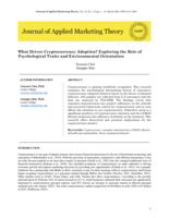 What Drives Cryptocurrency Adoption? Exploring the Role of Psychological Traits and Environmental Orientation