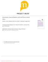 UNCERTAINTY, FINANCIAL MARKETS, AND FUND FLOWS TO SOUTH AFRICA