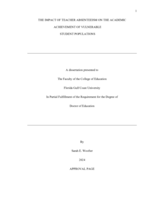The Impact of Teacher Absenteeism on the Academic Achievement of Vulnerable Student Populations