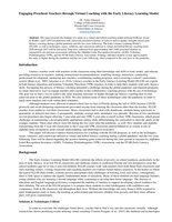 Engaging Preschool Teachers through Virtual Coaching with the Early Literacy Learning Model