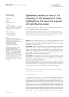 Systematic review of search for meaning in life assessment tools: highlighting the need for a quest for significance scale