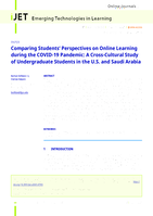 Comparing Students’ Perspectives on Online Learning during the COVID-19 Pandemic: A Cross-Cultural Study of Undergraduate Students in the U.S. and Saudi Arabia