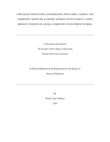 UNRAVELING MOTIVATION AND RESILIENCE: HOW FAMILY, SCHOOL, AND COMMUNITY SHAPE THE ACADEMIC JOURNEYS OF SUCCESSFUL LATINO MIGRANT STUDENTS IN A RURAL COMMUNITY IN SOUTHWEST FLORIDA