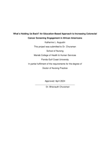 What’s Holding Us Back? An Education-Based Approach to Increasing Colorectal Cancer Screening Engagement in African Americans