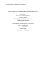 Integration of Advance Care Planning Through Community Awareness