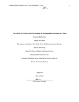 The Effects of Cervical Cancer Education on Recommended Screening in a Rural Community Center