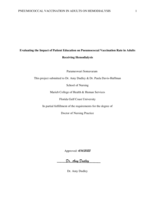 Evaluating the Impact of Patient Education on Pneumococcal Vaccination Rate in Adults Receiving Hemodialysis