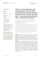 Effects on perceived pain and somatosensory function after transcutaneous neuromodulation in patients with chronic low back pain: a quasi-experimental study with a crossover intervention