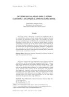 Evidências de Diferenciais Salariais para o Setor Cultural e Ocupações Artísticas no Brasil