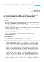 Assessments of Drought Impacts on Vegetation in China with the Optimal Time Scales of the Climatic Drought Index
