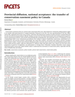 Provincial diffusion, national acceptance: the transfer of conservation easement policy in Canada