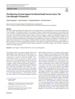 The Meaning of Social Support for Mental Health Service-Users: The Case Managers' Perspective
