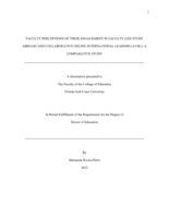 Faculty Perceptions of Their Engagement In Faculty-Led Study Abroad and Collaborative Online International Learning (Coil): A Comparative Study