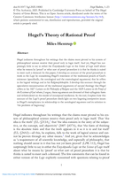 Hegel’s Theory of Rational Proof