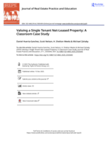 Valuing a Single Tenant Net-Leased Property: A Classroom Case Study
