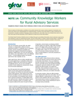 Community Knowledge Workers for Rural Advisory Services