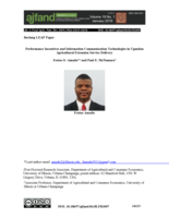 Performance Incentives and Information Communication Technologies in UgandanAgricultural Extension Service Delivery