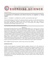 A Comparison of Continuous and Interval Exercise on Cognition in Young Adults