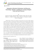 Hydration to Maximize Performance And Recovery: Knowledge, Attitudes, and Behaviors Among Collegiate Track and Field Throwers