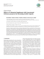 Efficacy of a Botanical Supplement with Concentrated Echinacea purpurea for Increasing Aerobic Capacity