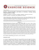 Practices, Perceived Benefits, and Barriers to Resistance Training Among Women Enrolled in College