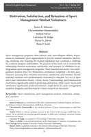 Motivation, Satisfaction, and Retention of Sport Management Student Volunteers