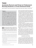 Academic Burnout and Stress in Prelicensure Nursing Students: A Cross-Sectional Study