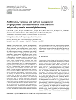 Acidification, warming, and nutrient management are projected to cause reductions in shell and tissue weights of oysters in a coastal plain estuary