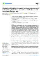Board Sustainability Governance and Environmental Citizenship in Global Hospitality Firms: Associations with Environmental Performance and Firm Value